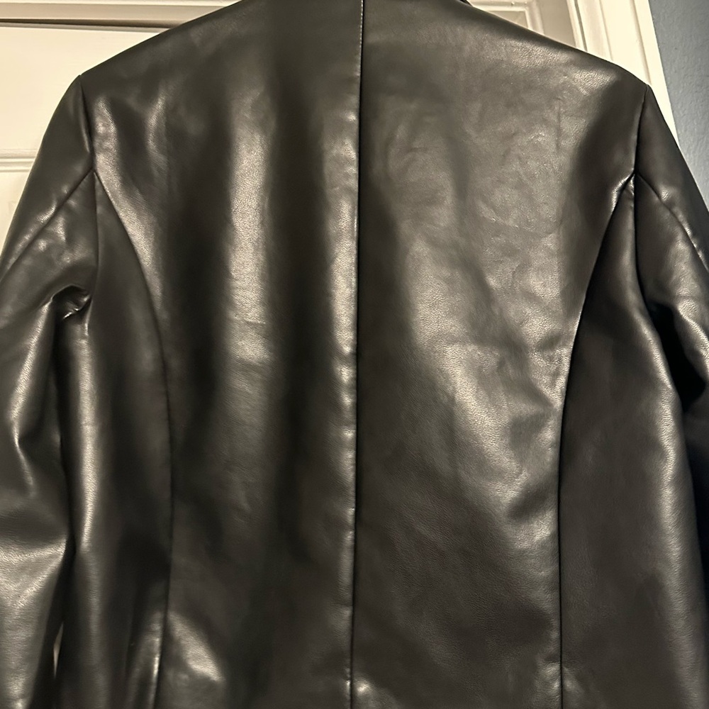 Cropped Leather Jacket - image 2